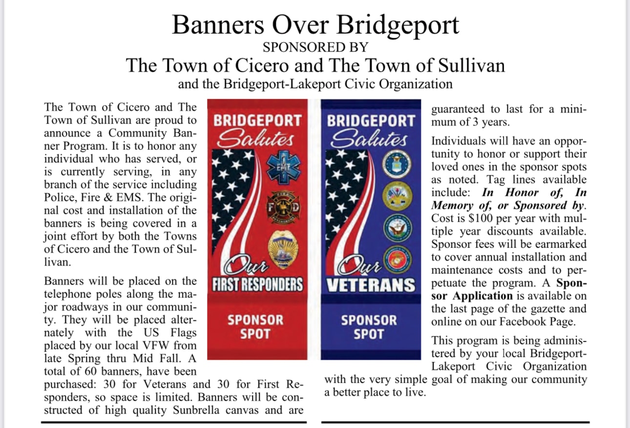 Banners Over Bridgeport - community banner program gazette